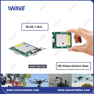 Miniature 33g Drone Video Transmitter 10km Downlink IP MESH Embedded Module